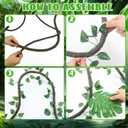 Preboun 27 Pcs Jungle Vines Rainforest Party Decorations 10 ft Artificial Rattans with Palm Leaves Fake Ivy Vines Tropical Rainforest Safari Decor for Forest Jungle Dinosaur Party Indoor Outdoor