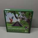 2-in-1 Squirrel Baffle for Bird Feeder Pole Shepherds Hooks with 40" Spikes Set, 19" Dia Raccoon Buster Cone, Bird House Guard for Outdoors Stand Mount & Hanging,Rust Chew Proof Heavy Duty ABS (Black)