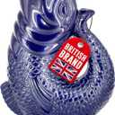 The Bubble Jug Dark Cobalt Blue 50 fl oz 1.5L Litre Extra Large Glug Gurgle Pitcher - Fish Shaped Jug - Decorative Ceramic Glugging Cocktail, Water and Gin Vase and Gurgling Carafe Pot