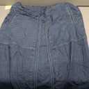 Ebossy Women's Casual Elastic Waist Frayed Hem A-Line Distressed Hippie Long Maxi Denim Skirt 2XL