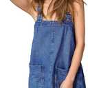 Womens Denim Overalls Dress Casual Summer Jeans Adjustable Strap Short Rompers with Pockets (XX-Large, Blue)