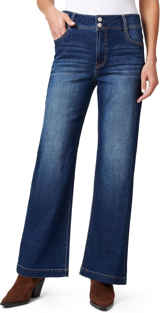 Angels Forever Young Women's Everbreeze Curvy High-Rise Relaxed Flare Jeans 10