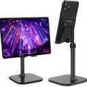 Doboli Cell Phone Stand, Phone Stand for Desk, Phone Holder Stand Compatible with iPhone and All Mobile Phones Tablet, Gifts for Adults Women Men Mom Wife, Black