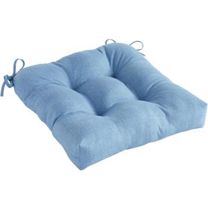 Greendale Home Fashions Outdoor Square Tufted Dining Seat Cushion, Set of 1, Blue Heather