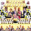 Demon Hunters Birthday Decorations, Party Supplies Set Include Banner, Backdrop, Balloons, Hanging Swirls, Cake Cupcake Toppers for Boys Girls Kpop Theme Party