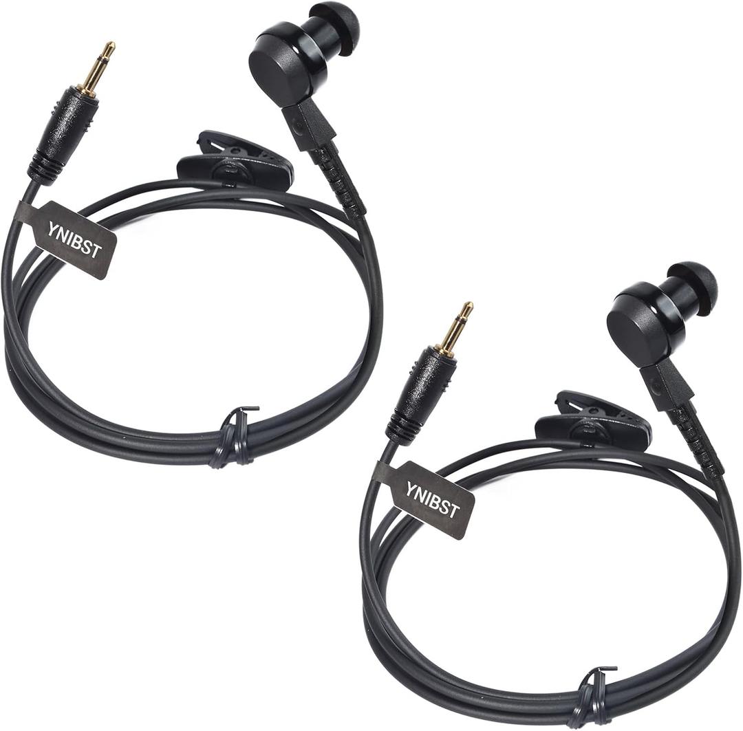2.5mm Listen/Receive Only Walkie Talkie Earpiece Surveillance Headset in-Ear Earbud for Harris Police Radio XG25 XG75 P7300 (2-Pack)