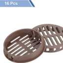 uxcell Round Soffit Vents 2 inch, 16Pcs Brown Plastic 60mm Soffit Vent Cover - Circular Air Vent Grille - Air Flows Easily for Bathroom Home, Office, Kitchen, Cabinet, Wardrobe