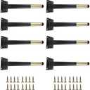 Smaxcn 8pcs 9 7/8 inch (25cm) Matte Black Gold Metal Furniture Legs, Straight Metal Cabinet Legs with Level Feet