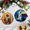 2 x Archangel Michael Ornament | Christmas Ornaments, Christmas Tree Decorations, Holiday Hanging Decor, Warrior Angel Decor | Religious Gifts, Christian Gifts | Faithful Gift, Spiritual Guardian Gift