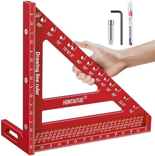 8.5 Inch Large Carpenter Square – Multi-Angle Measuring and Marking & Creating Spacing Marks,15-90 Degrees Angle Marking Square,Marking Gauge