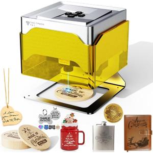 Twotrees TS1 Mini 3W Laser Engraver, Fully Enclosed Safe Design 80x80mm, 1kg Ultra-Portable Bluetooth APP Control for DIY Small Gifts Family Classroom