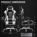 GTPLAYER Gaming Chair, Computer Chair with Footrest and Lumbar Support, Height Adjustable Game Chair with 360-Swivel Seat and Headrest and for Office or Gaming (Snow White)