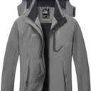 Diamond Candy Women's Waterproof Rain Jacket with Hood Lightweight Outdoors Raincoat (Medium, Grey)