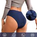 3 x OLIKEME Womens Underwear Cotton Bikini Panties Hig Cut Hipster Breathable Stretch Briefs (L)