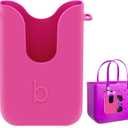 Silicone Phone Holder for Bogg Bags, Compatible Phone Case Attachment, Beach Tote Bag Accessory – Ideal Holder for Bogg & Similar Beach Bags (Pink)