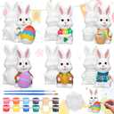 CroBlissful 6 Sets Paint Your Own Ceramic Gnome Statues Ready to Paint Ceramics Paintable Gnome Figurines Unpainted Plaster Arts and Crafts with Brush Palette Painting for Adults (Traditional)