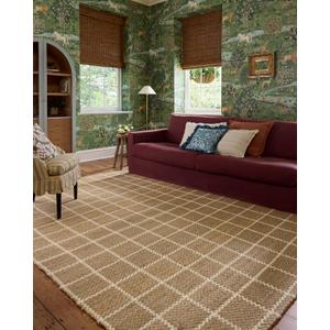 Loloi Chris Loves Julia Fletcher Collection FLE-01 Natural/Ivory 7'-9" x 9'-9", .37" Pile Height, Area Rug