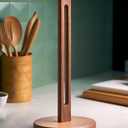 KitchLife Acacia Wooden Paper Towel Holder Countertop, Fits Jumbo Rolls, Freestanding Dark Wood Paper Towel Stand Upgraded Dispenser Organizer with Non-Slip Base