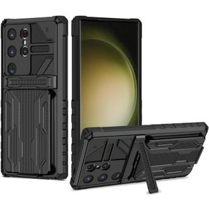 Case for Galaxy S24 Ultra 5G/Samsung S24 Ultra SM-S928U Case with Wallet Cover Detachable Card Holder, Built-in Kickstand Shockproof Protective Phone Cover for Samsung Galaxy S24 Ultra Black