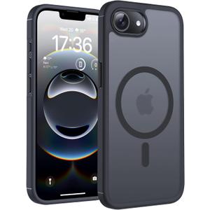 TOCOL for iPhone 16e Case, Upgraded Full Camera Protection, Compatible with Magsafe, Drop Protection, Translucent Magnetic Matte Phone Case for iPhone 16e 6.1 inch (Black)