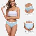 coskefy Women's Underwear Cotton Breathable Hipster Panties Soft Low Rise Bikini Ladies Workout Briefs 5 Pack (XXL)