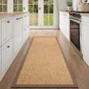 YDKGL Washable Hallway Runner Rug 2x5 Jute Like Kitchen Runner Mat Rugs Non Slip, Woven Soft Entryway Farmhouse Runner Boho Floor Carpet for Indoor Laundry Hall Backdoor Bedroom Living Room, Brown