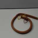 BronzeDog Rolled Leather Dog Collar with QR ID Tag, Adjustable Soft Round Collars for Small Medium Large Dogs Puppy (16" - 19" Neck Size, Cognac Brown)