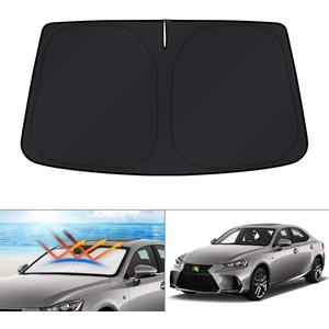 KUST Windshield Sun Shade for Lexus IS300/IS350/IS500/IS250/IS200t 2014-2026 Custom Fit Shade Accessories Foldable Sun Visor Protector Blocks UV Rays Keep Car Cooler (NOT for Lexus RX, ES)