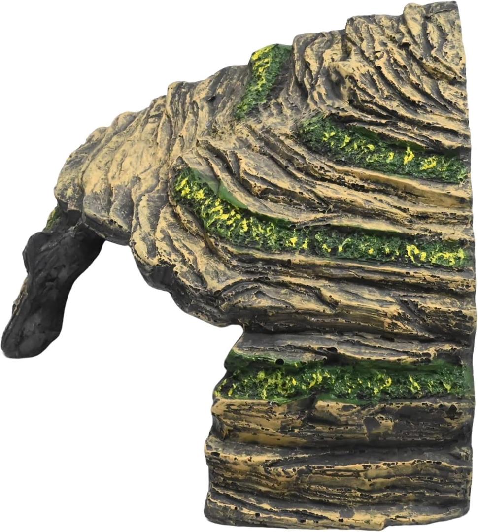 EATAKWARD Gecko Hide Shale Scape Step Ledge, Reptile Cave Hideout Tank Accessories Decorations, Ideal for Reptiles, Amphibians, Leopard Gecko, Lizard, Frogs, Turtle (Like Stone, 6 * 6 * 4inch)