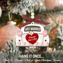 7 x Wedding Gifts for Couples 2025, First Christmas Married Ornament 2025 - Just Married Wooden Ornament - Mr and Mrs Bridal Shower Gifts for Bride Newlyweds, Wedding Gift for Christmas Decorations
