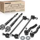 A-Premium Set of 6, Front Sway Bar Link, Inner Outer Tie Rod End, Compatible with Nissan Sentra 2007 2008 2009 2010 2011 2012