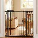Walk Through Baby Gate 29-38.5 Inch Wide Openings Large Baby Gate for Stairs Tension Pet Dog Gates Indoor for Doorways No Drilling Pressure Mounted Pet Gates for Kids (34"-38.5"/86-98CM, Black)