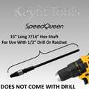 SpeedQueen Professional Sprinkler Nipple Extractor Ez-Out Fitting Removal Tool Drill Powered Speed Remove Broken Risers in Seconds ~1/2" & 3/4" ~QuadSplit Teeth Precision CNC Machined