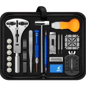 JOREST Watch Repair Tool Kit, Battery Replacement, Strap Adjustment, Bracelet Pin Removal, Band Link Remover, Resizing Tool, Wrench Opening Cover, Case Back Opener, Screwdriver, Spring Bar