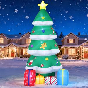 10 Ft Giant Inflatable Christmas Tree with 4 Gift Boxes Featuring Built-in LEDs for Blow Up Christmas Decoration, Perfect Outdoor Christmas Inflatables for Yard, Garden, and Lawn Dcor