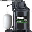 WAYNE CDU790 - 1/3 HP Submersible Cast Iron and Stainless Steel Sump Pump with Integrated Vertical Float Switch - Up to 4,600 Gallons Per Hour - Heavy Duty Basement Sump Pump, Black
