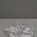 Women Sexy Shiny Metallic Silver Crop Tops Trendy Festivals Rave Halter (Medium)