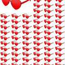 XIQMBWQM 80 Pairs Heart Shaped Sunglasses Bulk, Transparent Heart Glasses for Women Party Favor, Red