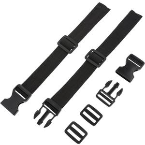 BESPORTBLE Buckle Straps Set: Black Nylon Adjustable Buckle Straps with Quick Release for Backpacking, Outdoor Activities Securing Yoga Mats Tents and Luggage, No Sewing Kit