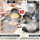 Over the Sink Colander - Strainers and Colanders - Sink Strainer Basket - Expandable Fine Mesh Strainer with Rubber Grip for Veggie, Fruits, Pasta, Home Kitchen Essentials (9.5W x 13.4-21.3L x 3.3H)
