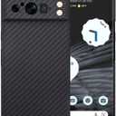Aramid Fiber Case for Google Pixel 8 Pro with Carbon Fiber Texture, Super Slim Protective Cover Skin, Soft Touch Sturdy Durable Case, Snap-on Back Cover Wireless Charging Friendly (Black)