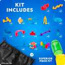 NATIONAL GEOGRAPHIC Glowing Marble Run – Construction Set with 15 Glow in The Dark Glass Marbles & Storage Bag, STEM Gifts for Boys and Girls, Building Project Toy