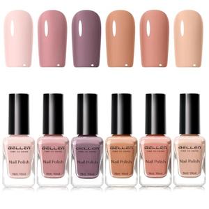GELLEN Nail Polish Neutral Earth Tones, Nude Dusty Rose Fall Winter Air Dry Regular Nail Polish 6-color Set for Finger Toe Nails Home Salon All Seasons, Not UV Gel, Hema Free, Non Toxic, TPO Free