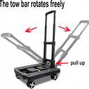 Car Seat Dolly for Airport - CarSeat Roller Cart Wheels for Airplane - Car Seat Travel Cart Carrier with Straps Foldable Luggage Trolley Folding Hand Truck (Black)