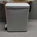 Homie Soft Close, Slim Trash Can 1.6 Gallon with Anti - Bag Slip Liner and Lid, Use as Mini Garbage Basket, Slim Dust Bin, or Decor in Bathroom, Restroom, Kitchen, or Bedroom (Shiny White)