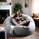 4FT Bean Bag Chair for Adults, High-Rebound Memory Foam Bean Bag Sofa