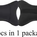 Car Neck Pillows Both Side Pu Leather 2pieces Pack Headrest Fit for Most Cars Filled Fiber Universal Car Pillow (Black)