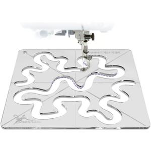 Free-Motion Quilting Templates  4mm Acrylic Meander Ruler for Domestic & Industrial Sewing Machines  Beginner Stencil for Easy Quilt Designs