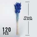 120pcs Blue Bunny Tail Pampas Grass Dried Flowers for Vase Boho Flowers Dried Babys Breath Wedding Decor Dry Flowers for Vase (Blue 120 PCS)