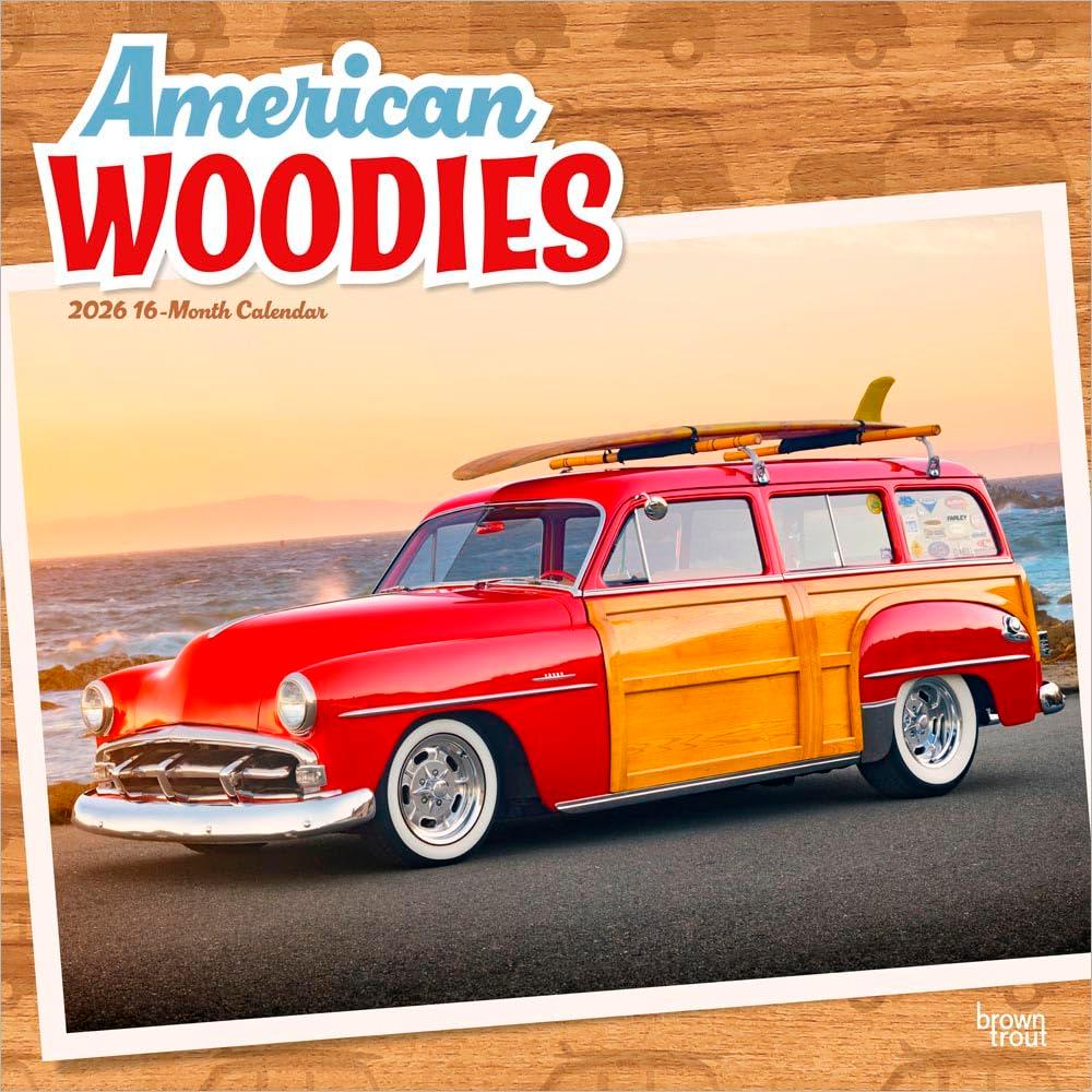 American Woodies 2026 12 X 24 Inch (Hanging) Monthly Square Wall Calendar Plastic-Free